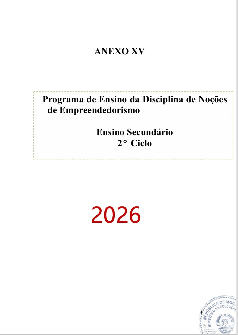 Programa de Ensino de Empreendedorismo do 2º Ciclo do Ensino Secundário (Novo 2026)